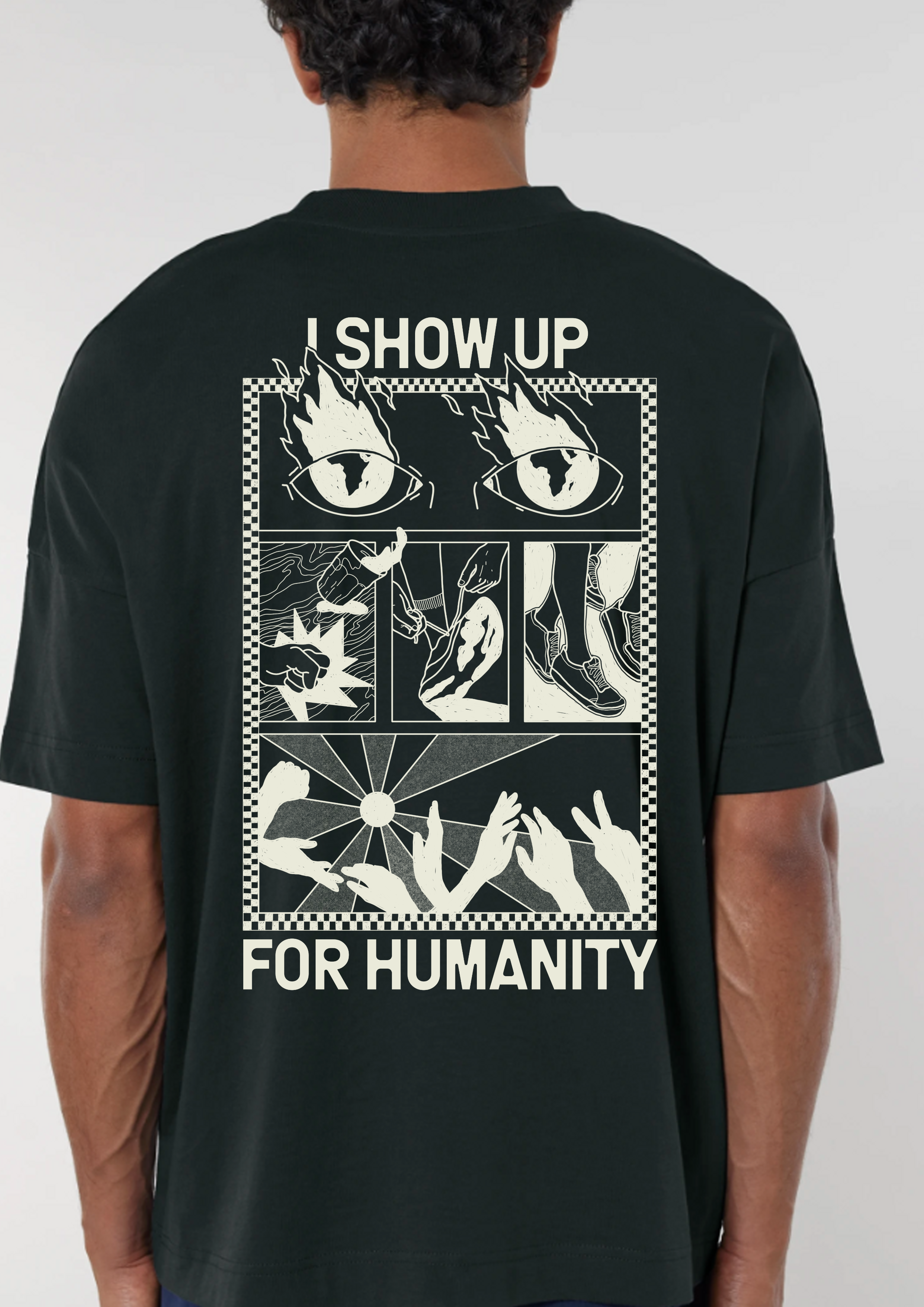 Support Shirt- black 'Worried Citizen in Action'