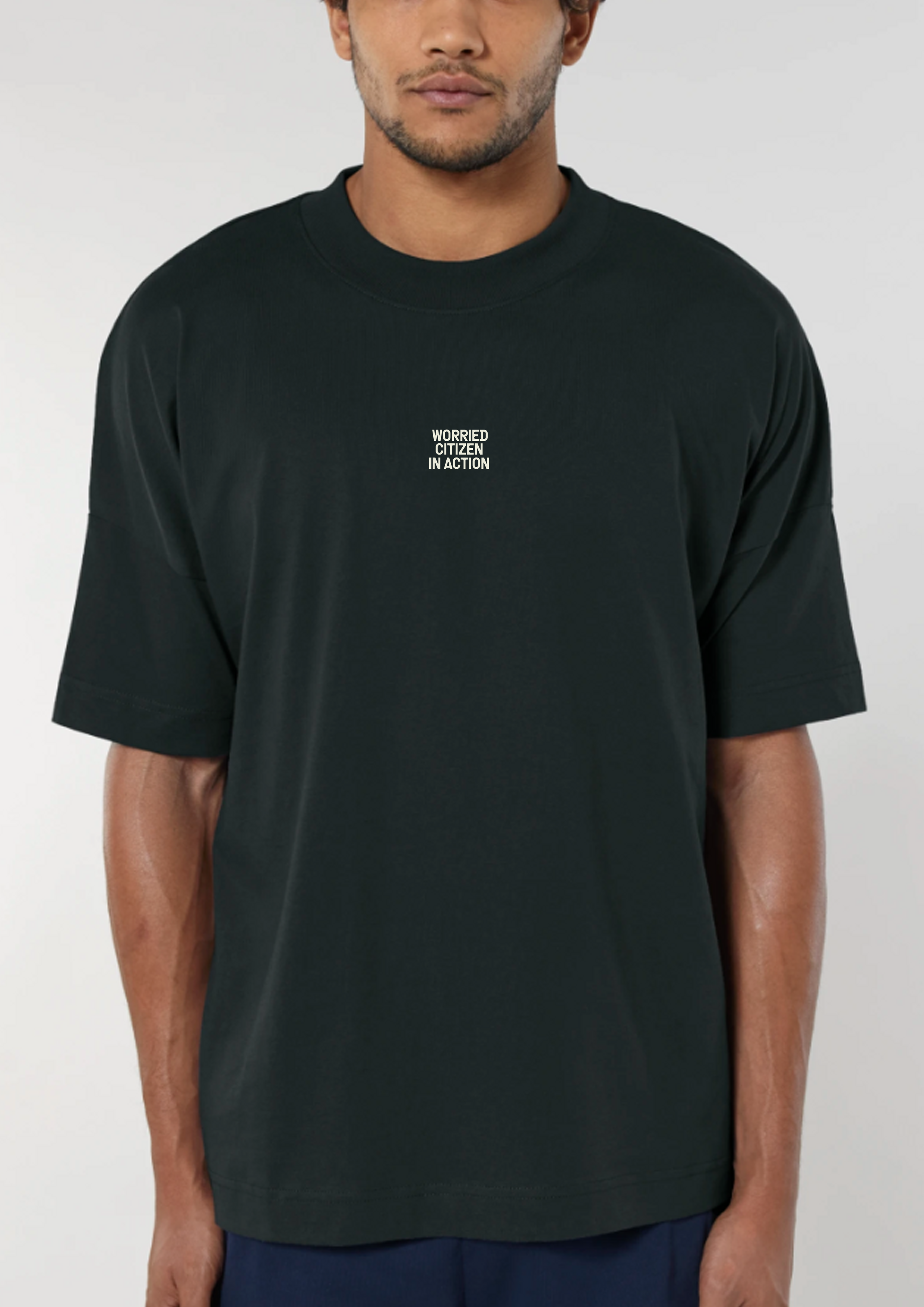 Support Shirt- black 'Worried Citizen in Action'