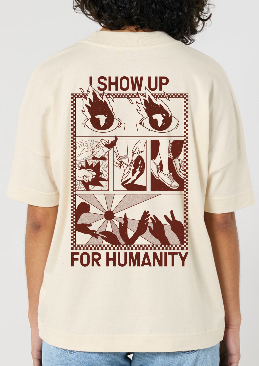 Support Shirt- natural raw 'Worried Citizen in Action'