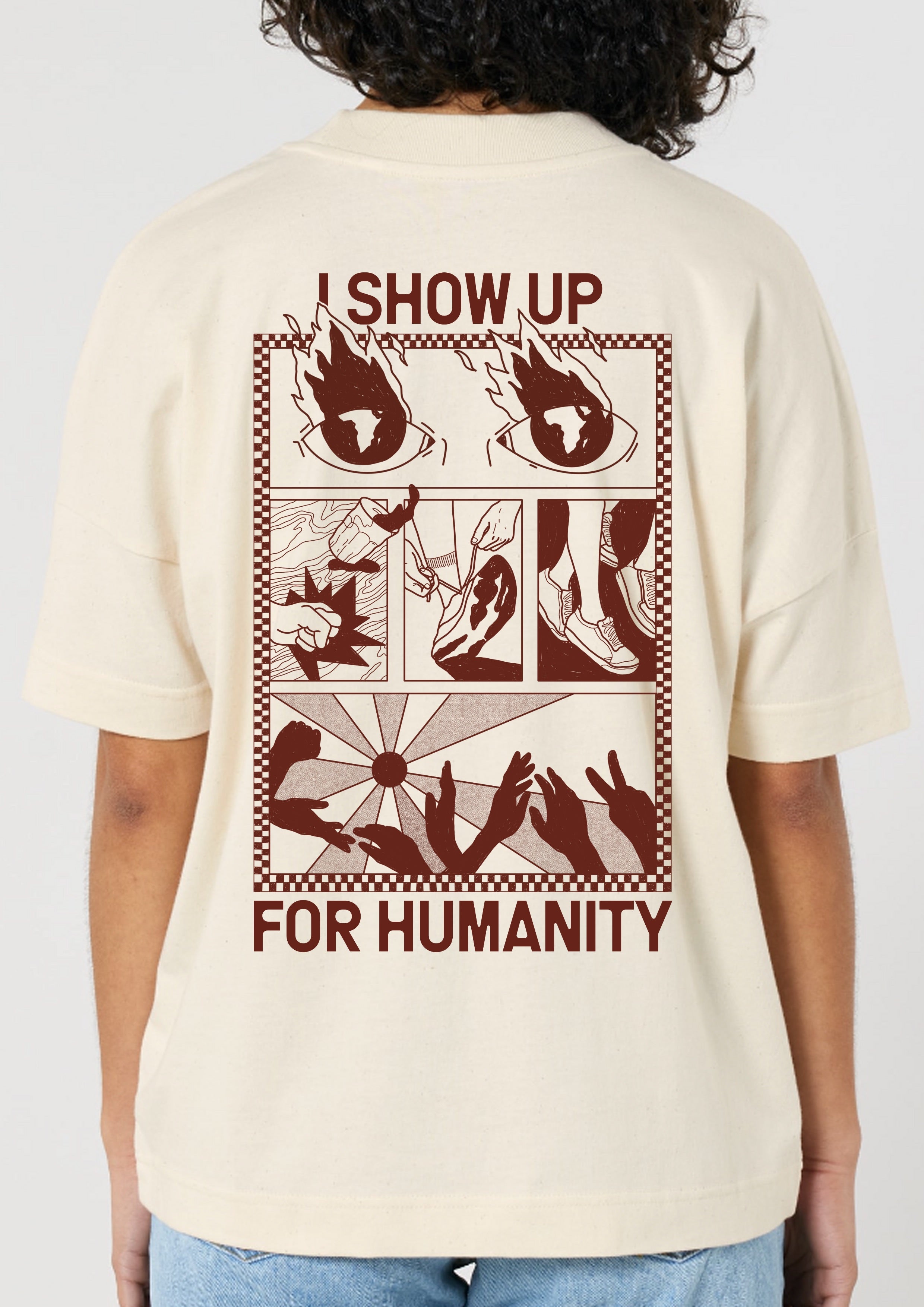 Support Shirt- natural raw 'Worried Citizen in Action'